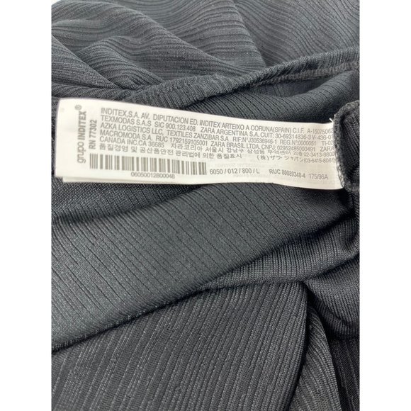 Zara sleeveless shift dress cover up Large deep v neck with tie black - Picture 7 of 10